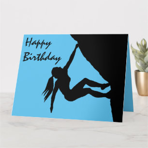 Carte d'anniversaire de la femme bouldering