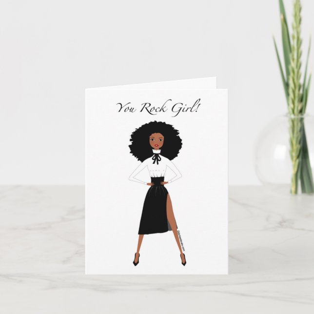 Carte d'anniversaire de la femme noire (Devant)