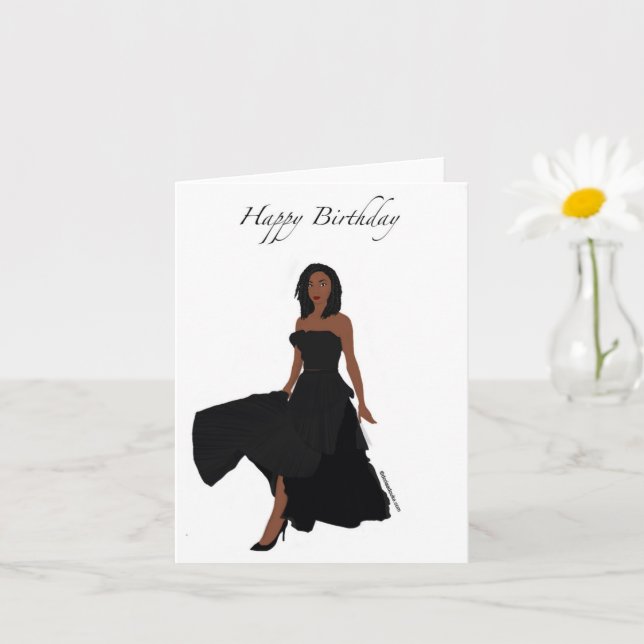 Carte d'anniversaire de la femme noire (Petite plante)