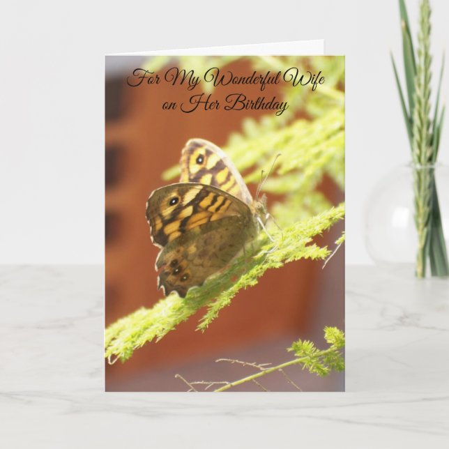Carte d'anniversaire de la femme papillon (Devant)