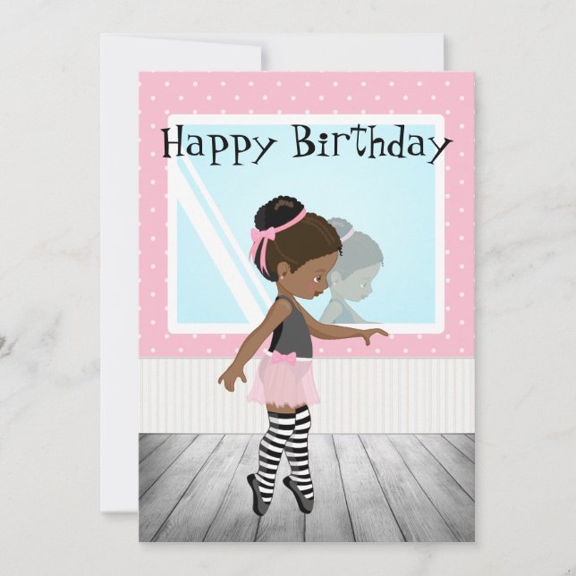 Carte d'anniversaire de la fille d'Afro-américain (Devant)