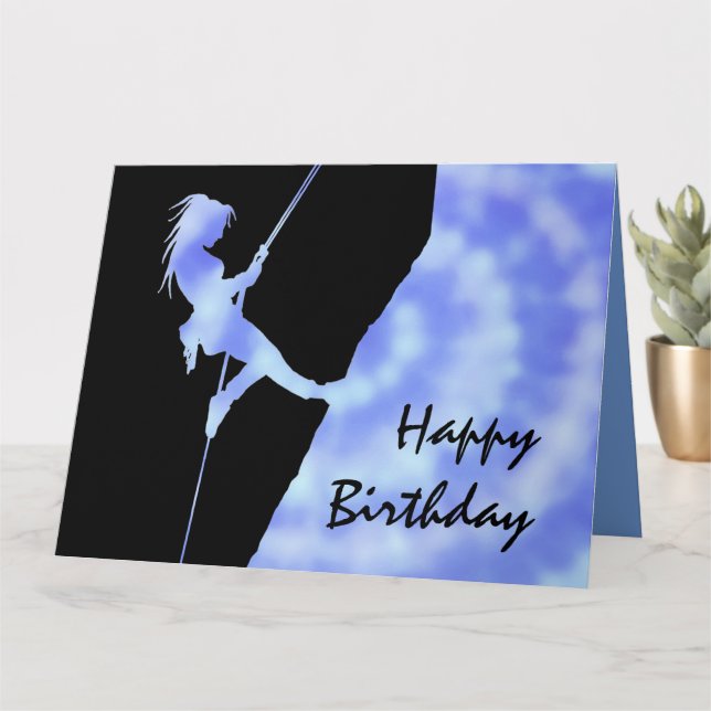 Carte d'anniversaire de la fille grimpante en ébul (Petite plante)