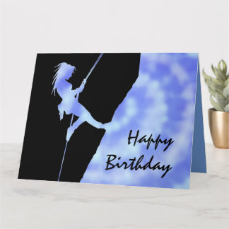 Carte d'anniversaire de la fille grimpante en ébul