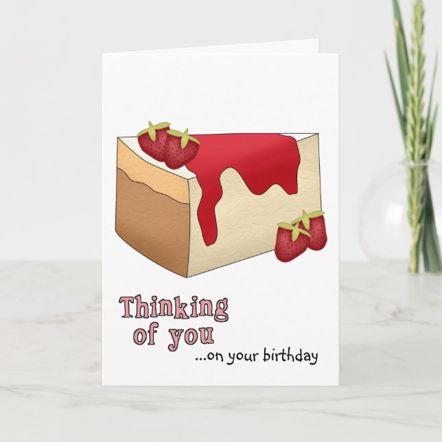 Carte d'anniversaire de la fraise Cheesecake (Devant)