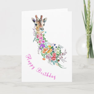 Carte d'anniversaire de la Giraffe Flowers