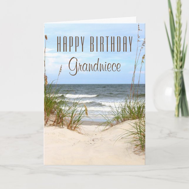 Carte d'anniversaire de la Grande-nièce de plage (Devant)