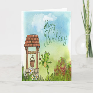 Carte d'anniversaire de la grenouille