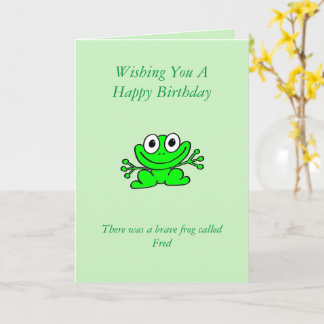 Carte d'anniversaire de la grenouille amusante
