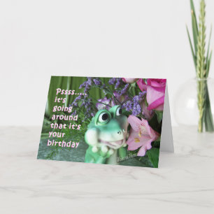 Carte d'anniversaire de la grenouille - personnali