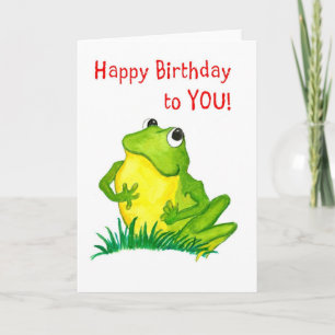 Carte d'anniversaire de la grenouille verte