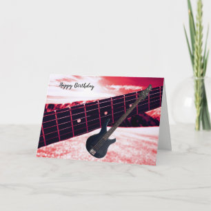 Carte d'anniversaire de la guitare électrique chau