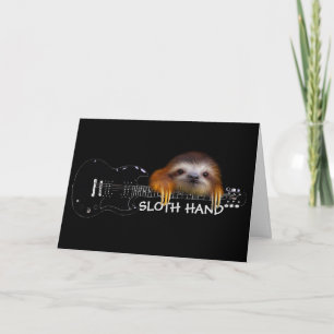 Carte d'anniversaire de la guitariste Sloth Hand
