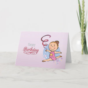 Carte d'anniversaire de la gymnaste rythmique d'un