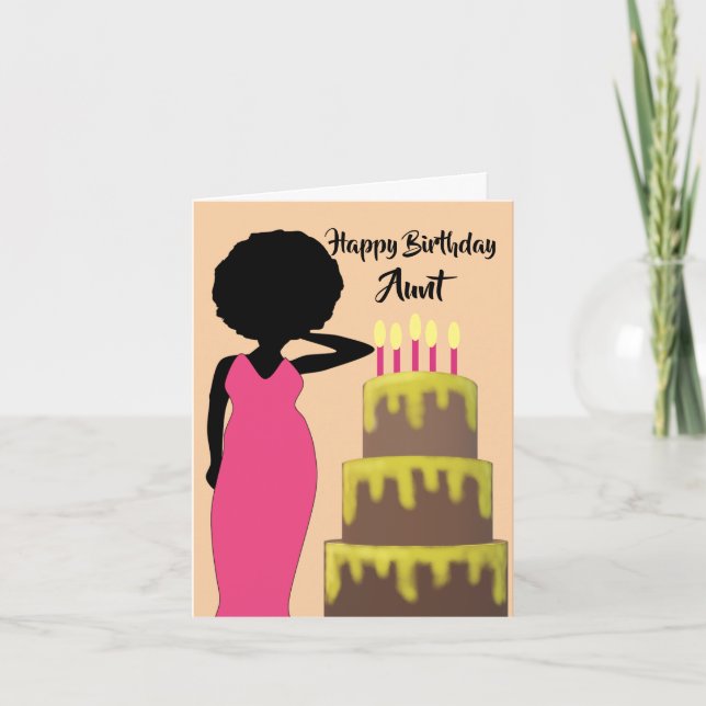 Carte d'anniversaire de la jeune femme afro-améric (Devant)