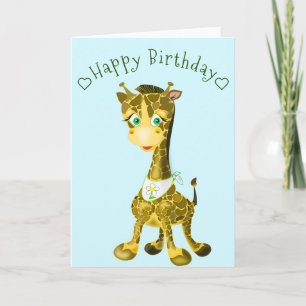 Carte d'anniversaire de la joyeuse Giraffe Baby