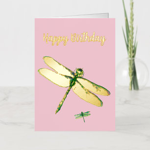 Carte d'anniversaire de la libellule artistique ro
