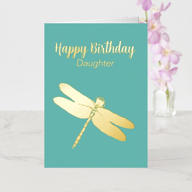 Carte d'anniversaire de la libellule pliée turquoi (Orchidée)