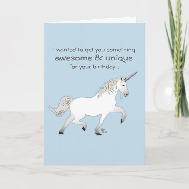 Carte d'anniversaire de la licorne (Devant)