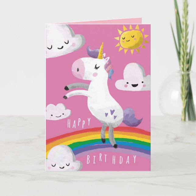 Carte d'anniversaire de la licorne (Devant)
