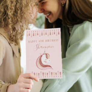 Carte d'anniversaire de la licorne