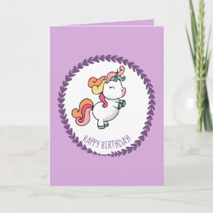 Carte d'anniversaire de la licorne pastel mignonne
