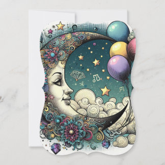 Carte d'anniversaire de la Lune magique | Carte de