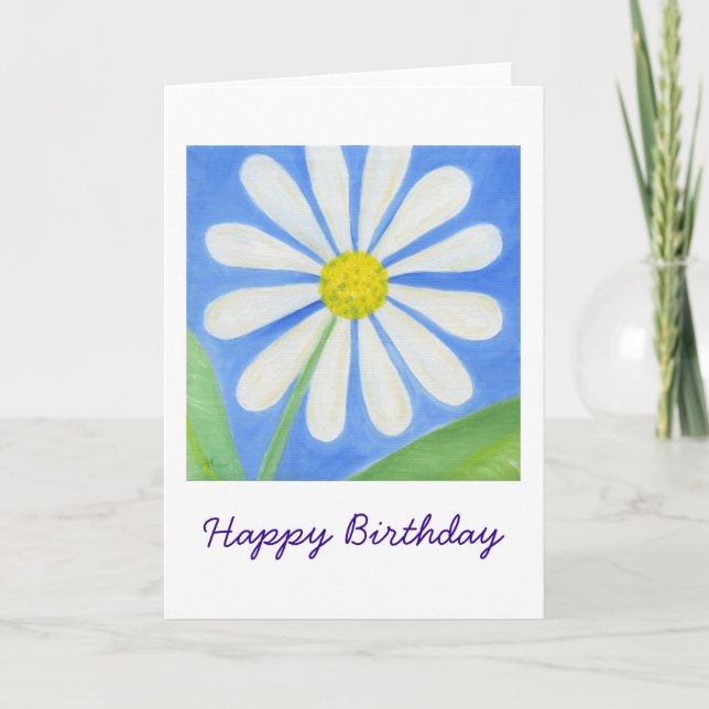 Carte d'anniversaire de la marguerite blanche (Devant)