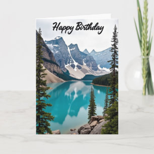 Carte d'anniversaire de la montagne douce lac