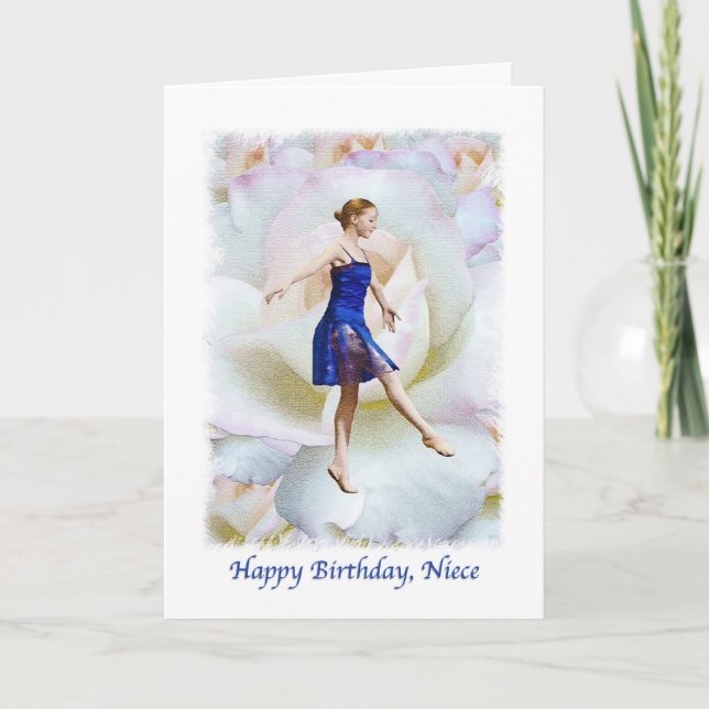 Carte d'anniversaire de la nièce avec le danseur (Devant)