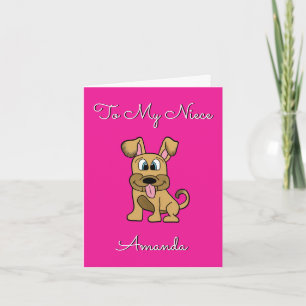 Carte d'anniversaire de la nièce mignonne - Chien 