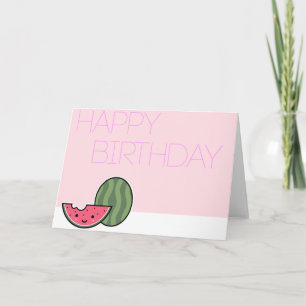 Carte d'anniversaire de la pastèque Kawaii !