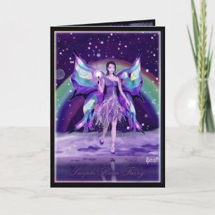 Carte d'anniversaire de la pluviale violette