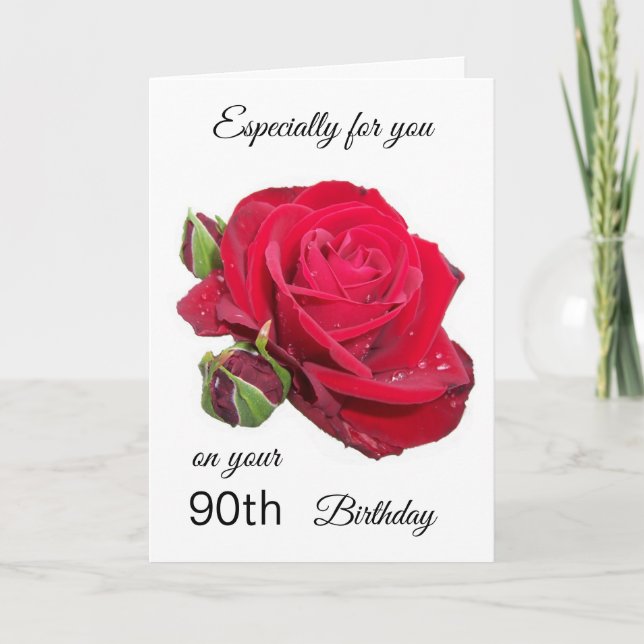 Carte d'anniversaire de la Rose rouge personnalisé (Devant)