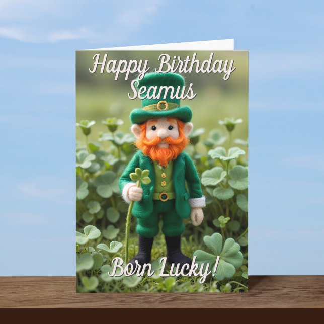 Carte d'anniversaire de la Saint Patrick de Leprec (Best birthdays happen on March 17th! Add your name and birthday greeting!)
