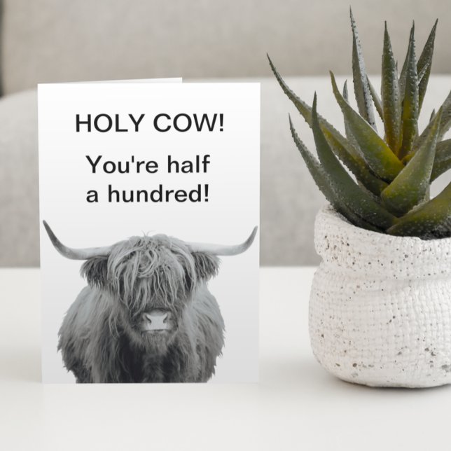 Carte d'anniversaire de la Saint-Vache Highland 50 (Créateur téléchargé)