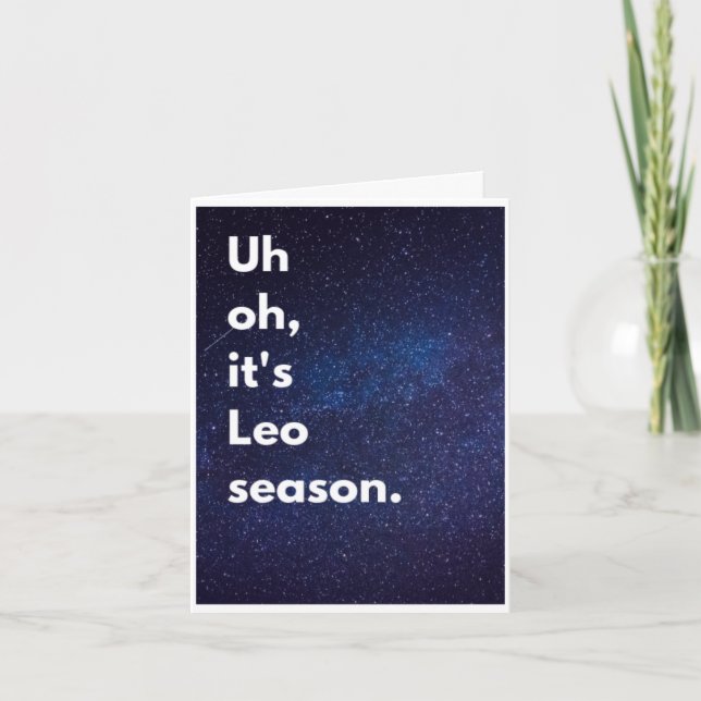 Carte d'anniversaire de la saison Leo (Devant)