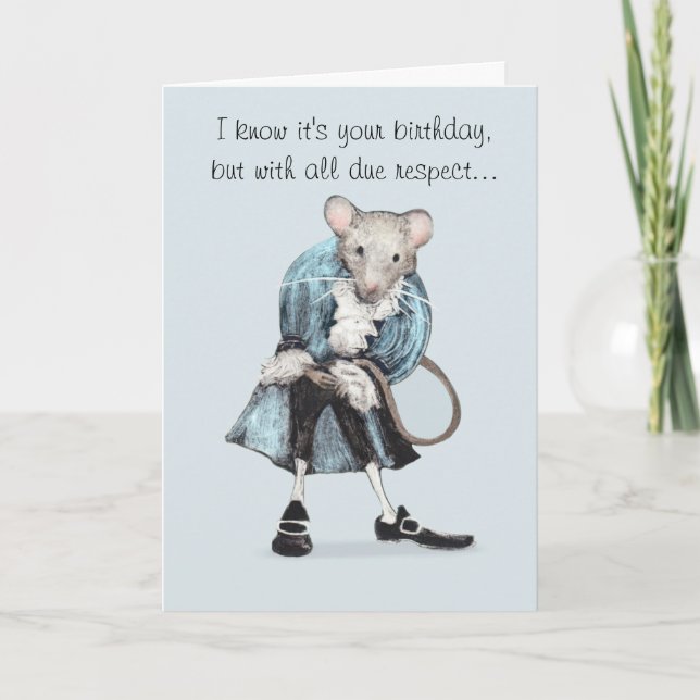 Carte d'anniversaire de la souris amusante (Devant)