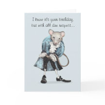 Carte d'anniversaire de la souris amusante