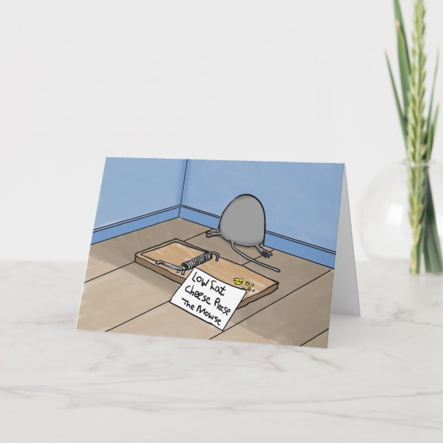 Carte d'anniversaire de la souris amusante (Devant)