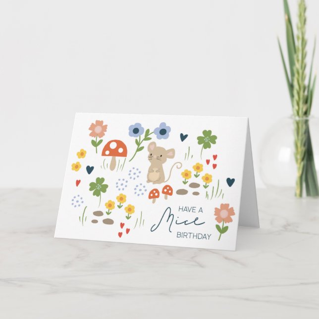 Carte d'anniversaire de la Souris pour les enfants (Devant)