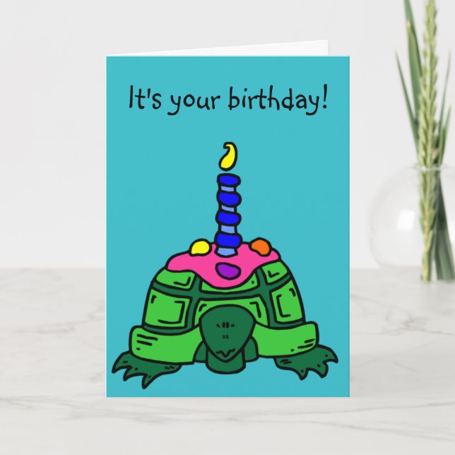 Carte d'anniversaire de la tortue (Devant)