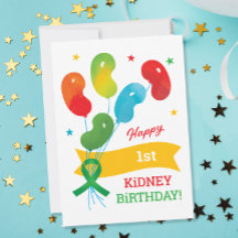 Carte d'anniversaire de la transplantation de rein