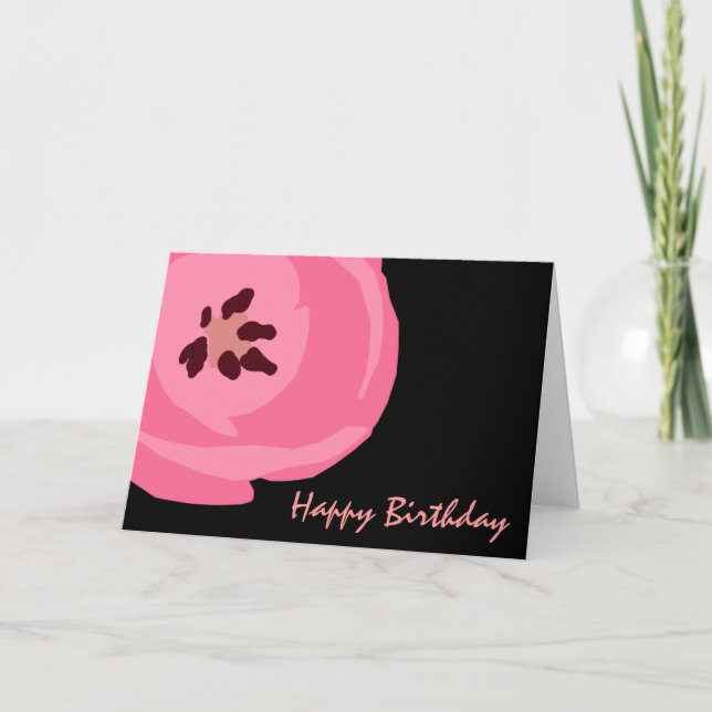 Carte d'anniversaire de la tulipe rose chaud (Devant)