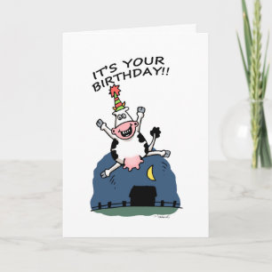Carte d'anniversaire de la vache