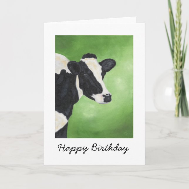 Carte d'anniversaire de la vache Holstein (Devant)