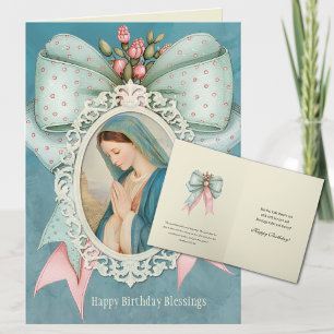 Carte d'anniversaire de la Vierge catholique Marie