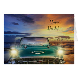 Carte d'anniversaire de la voiture Vintage