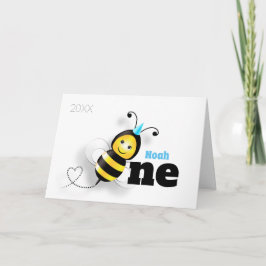 Carte d'anniversaire de l'abeille mignonne 1er