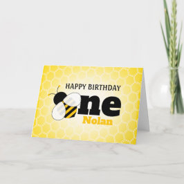 Carte d'anniversaire de l'abeille mignonne 1er