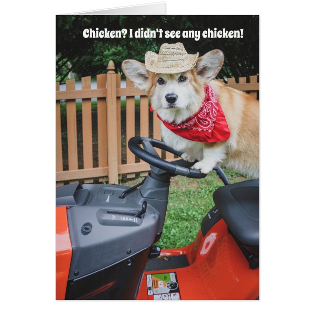 Carte d'anniversaire de l'agriculteur Corgi (Devant)
